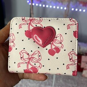 Luv Betsey by Betsey Johnson Snap Bifold Cherry Hearts snap wallet